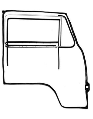 Baywindow Bus Cab Door Seal Bundle Kit (with Opening Quarter Lights) - Left