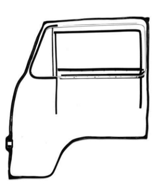 Baywindow Bus Cab Door Seal Bundle Kit (with Opening Quarter Lights) - Right