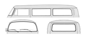 Baywindow Bus Deluxe Fixed Window Seal Kit (with Recessed Windows) - 1973-79