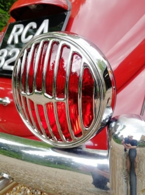 Red Spotlight With Porsche 356 Style Grille