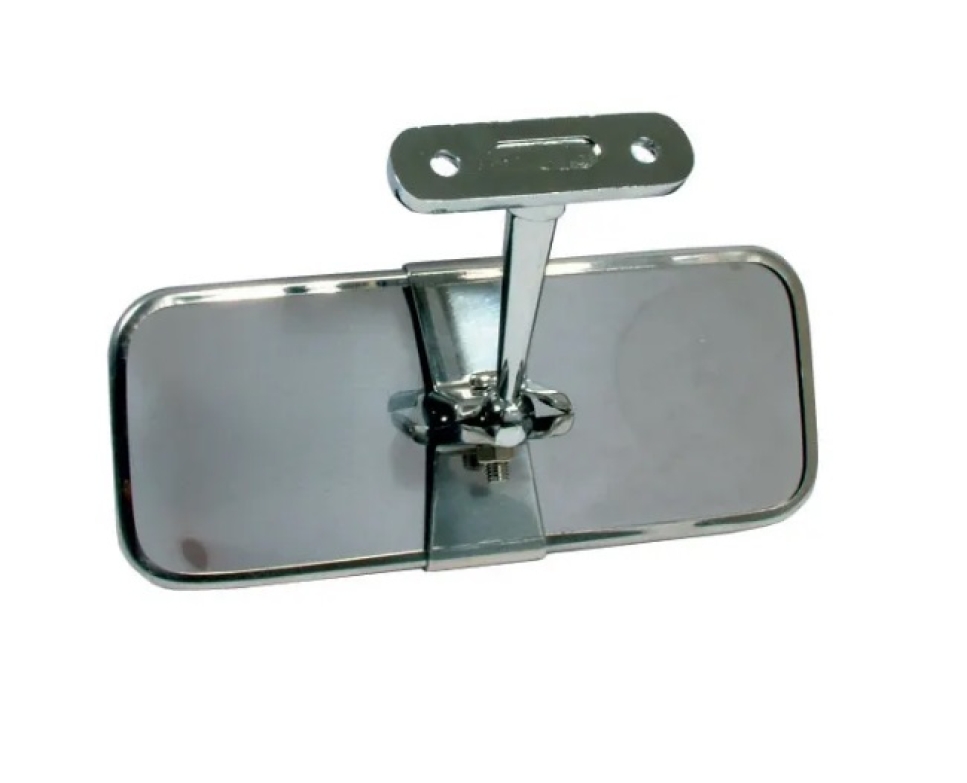 Chrome Rectangular Interior Rear View Mirror Screw On Style Cool Air VW