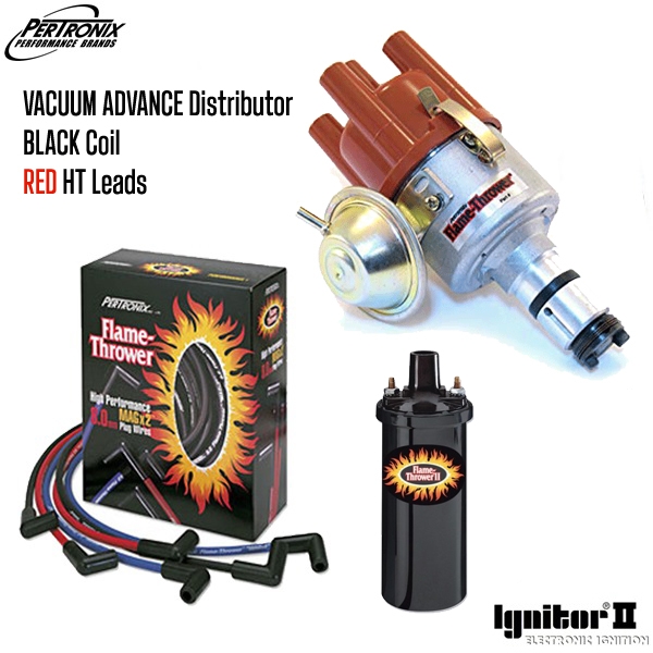 Vacuum Advance Distributor With Ignitor 2 Bundle Kit Black Coil And
