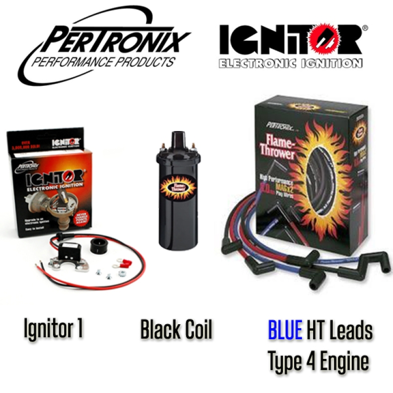 Pertronix Ignitor 1 Bundle Kit Black Coil And Blue Leads Type 4