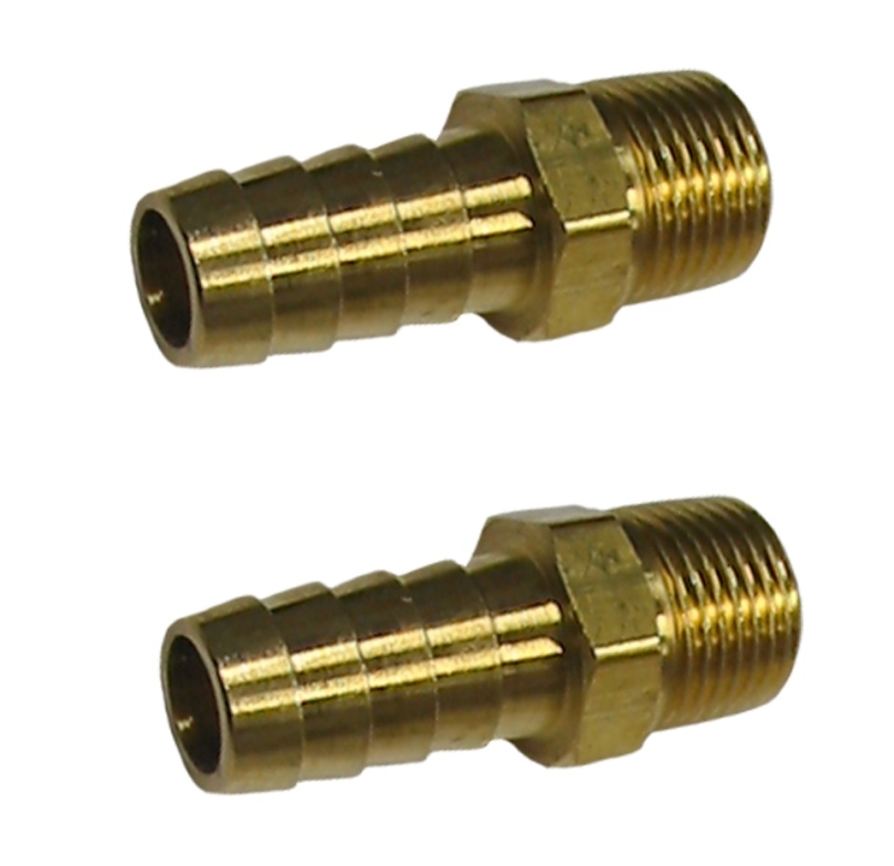 3/8" NPT To 3/8" Barb Straight Barb Hose Fittings (Full Flow, Oil Pump