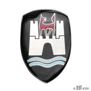 Beetle Black Wolfsburg Bonnet Crest Badge - 1960-63