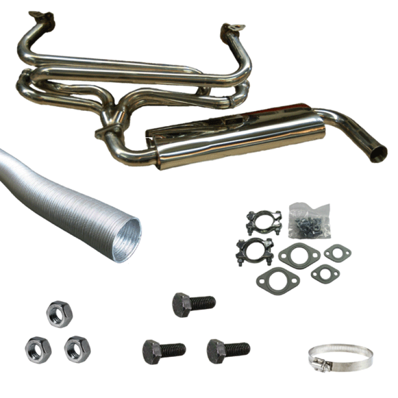 Type 1 Stainless Steel Single Quiet Pack Exhaust System Cool Air Vw