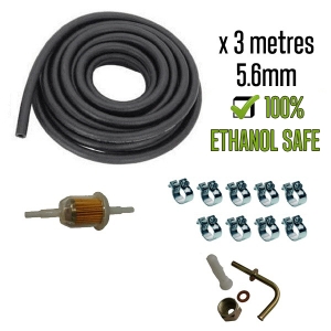 5.6mm Ethanol Safe Fuel Hose Bundle Kit With Fuel Tank Connection