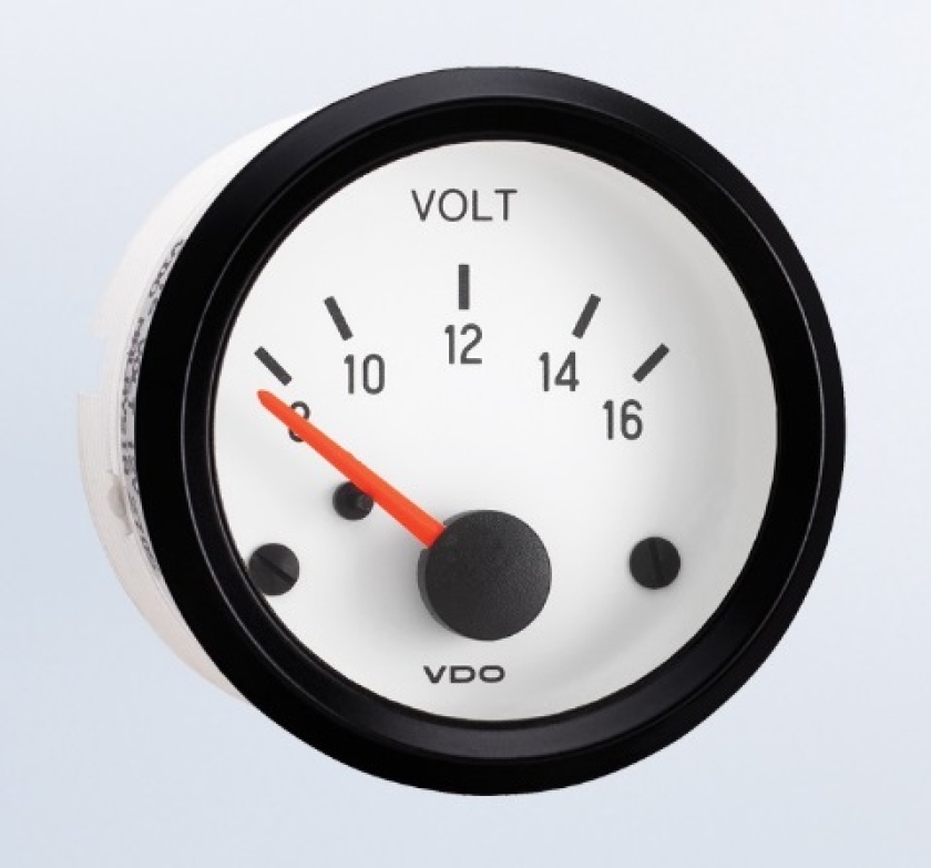 VDO White Face 52mm Voltmeter Gauge Cool Air VW