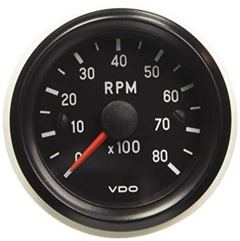 VDO 52mm Black 8000RPM Tachometer - Cool Air VW